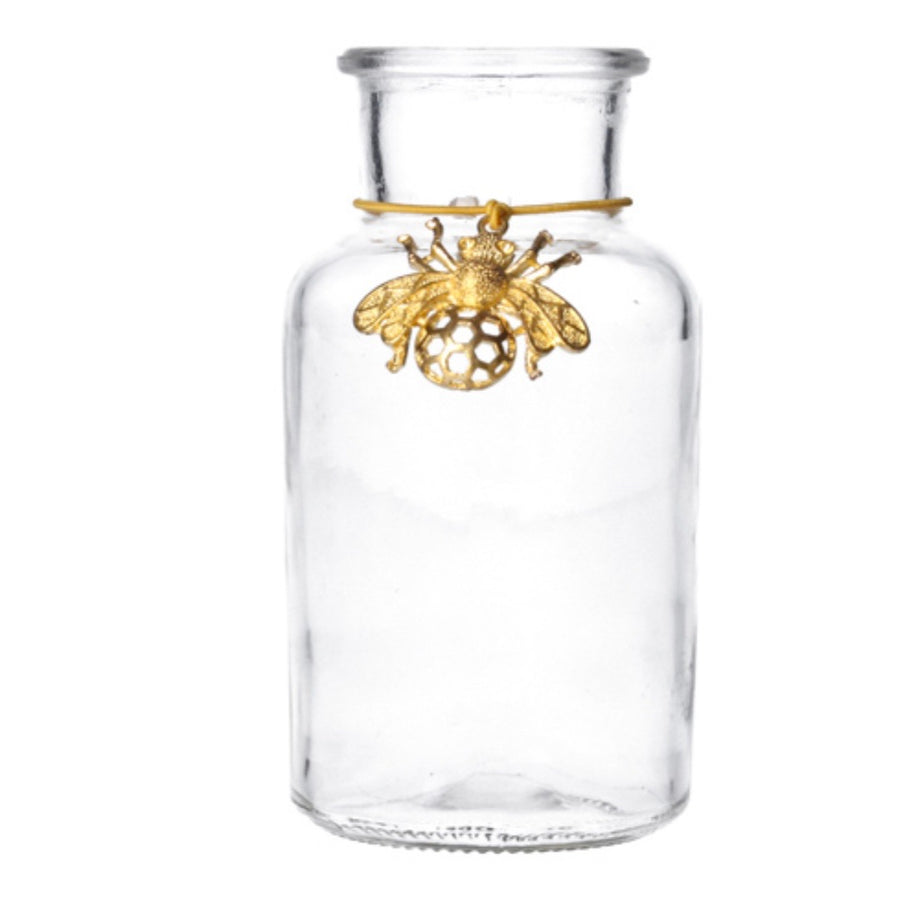 Glass jar with gold bee - La Di Da Interiors