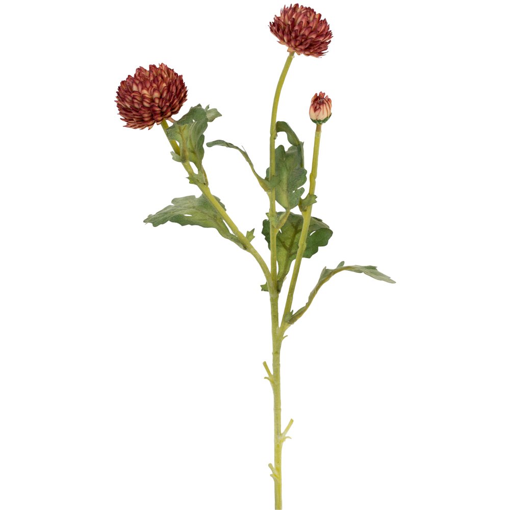 Chrysanthemum Spray Burgundy - set of 3