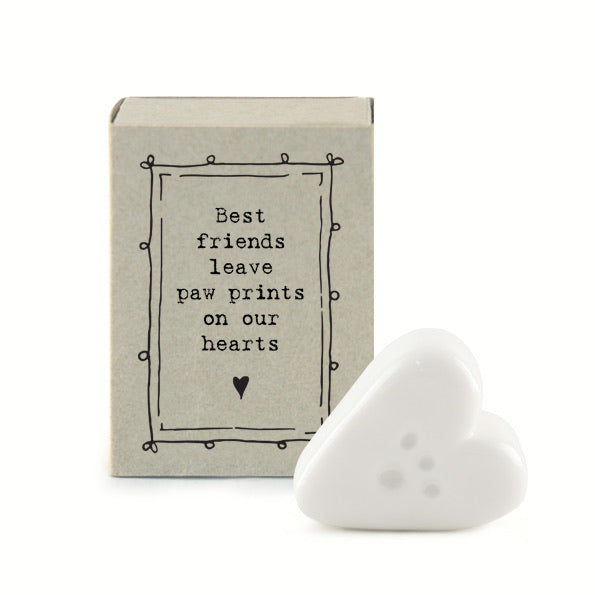 Porcelain Heart - Best Friends leave paw prints