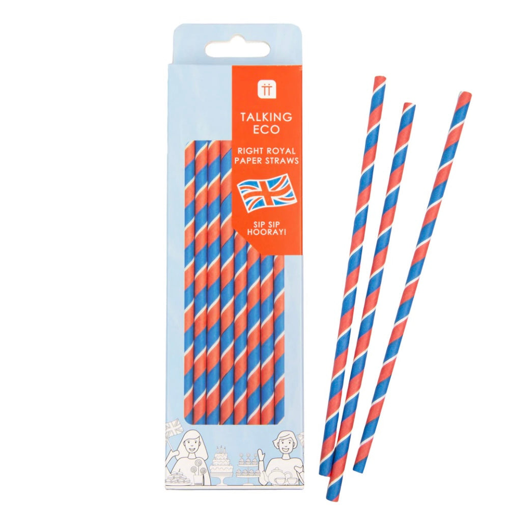Best of British Red White and Blue Paper Straws