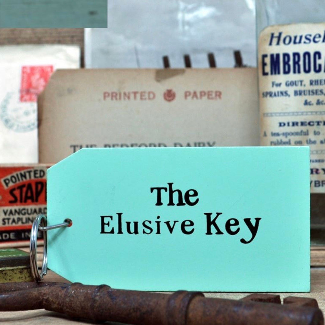 The Elusive Key Wooden Painted Keyring