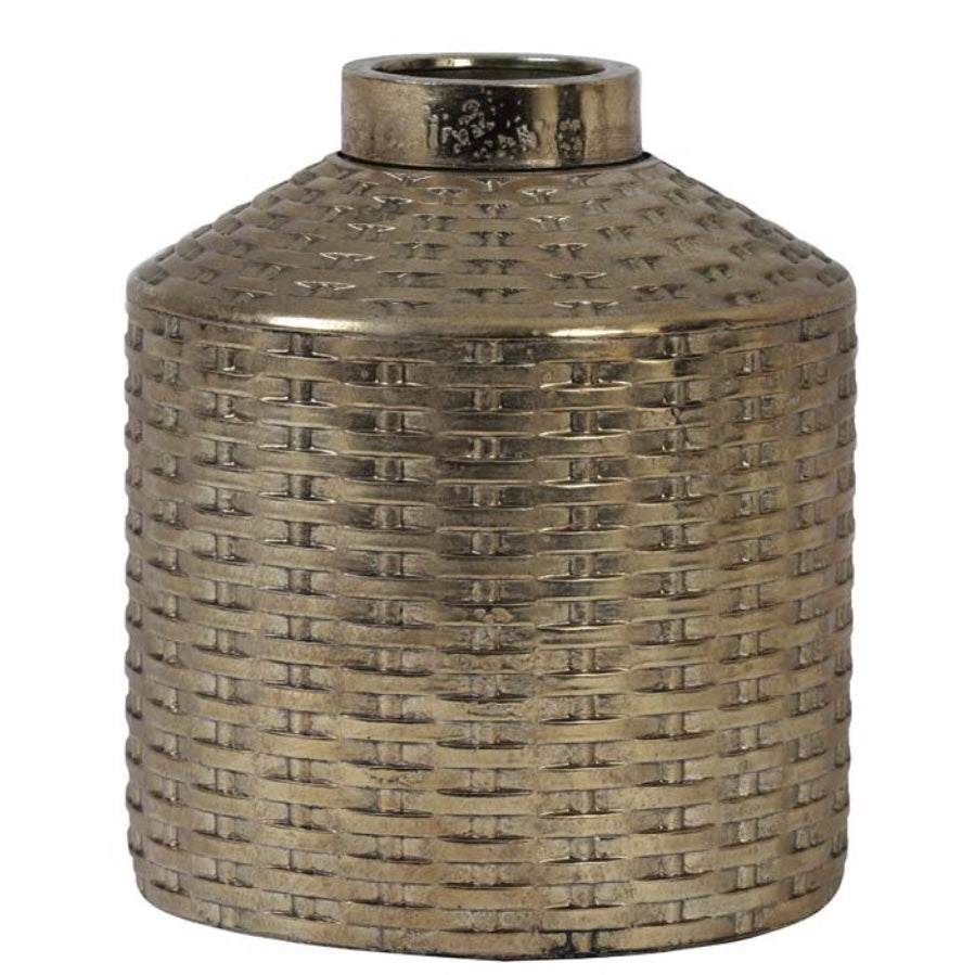 Bronze Large Basket Vase