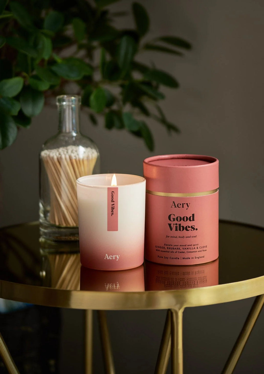 Good Vibes Scented Candle - Ginger & Rhubarb