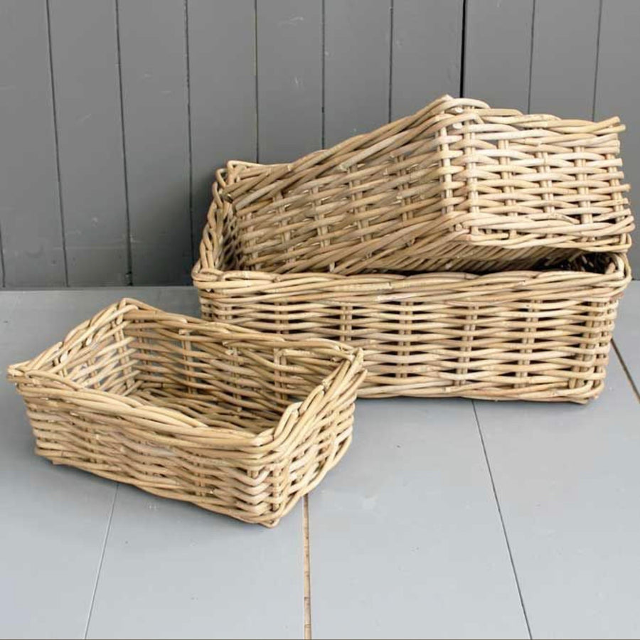 kubu rectangular willow baskets