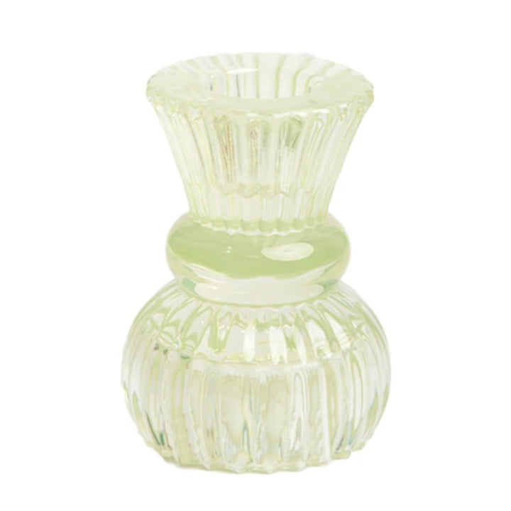 Small Green Glass Candle Holder