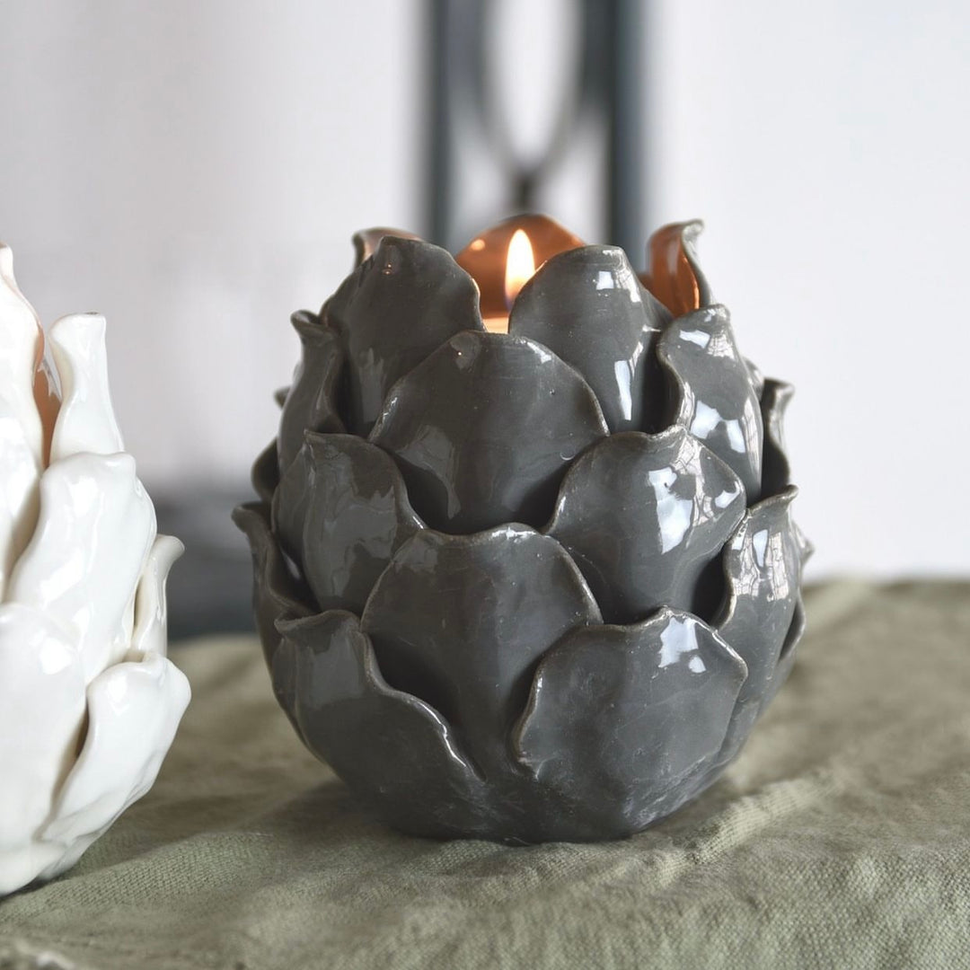 Ceramic Artichoke Tea-light Candle Holder