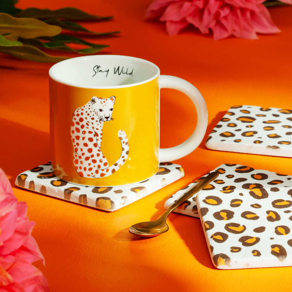 Leopard Print Coasters set of 4 - La Di Da Interiors