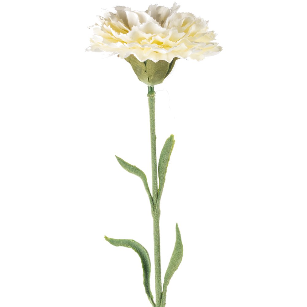 12 Faux White Carnations